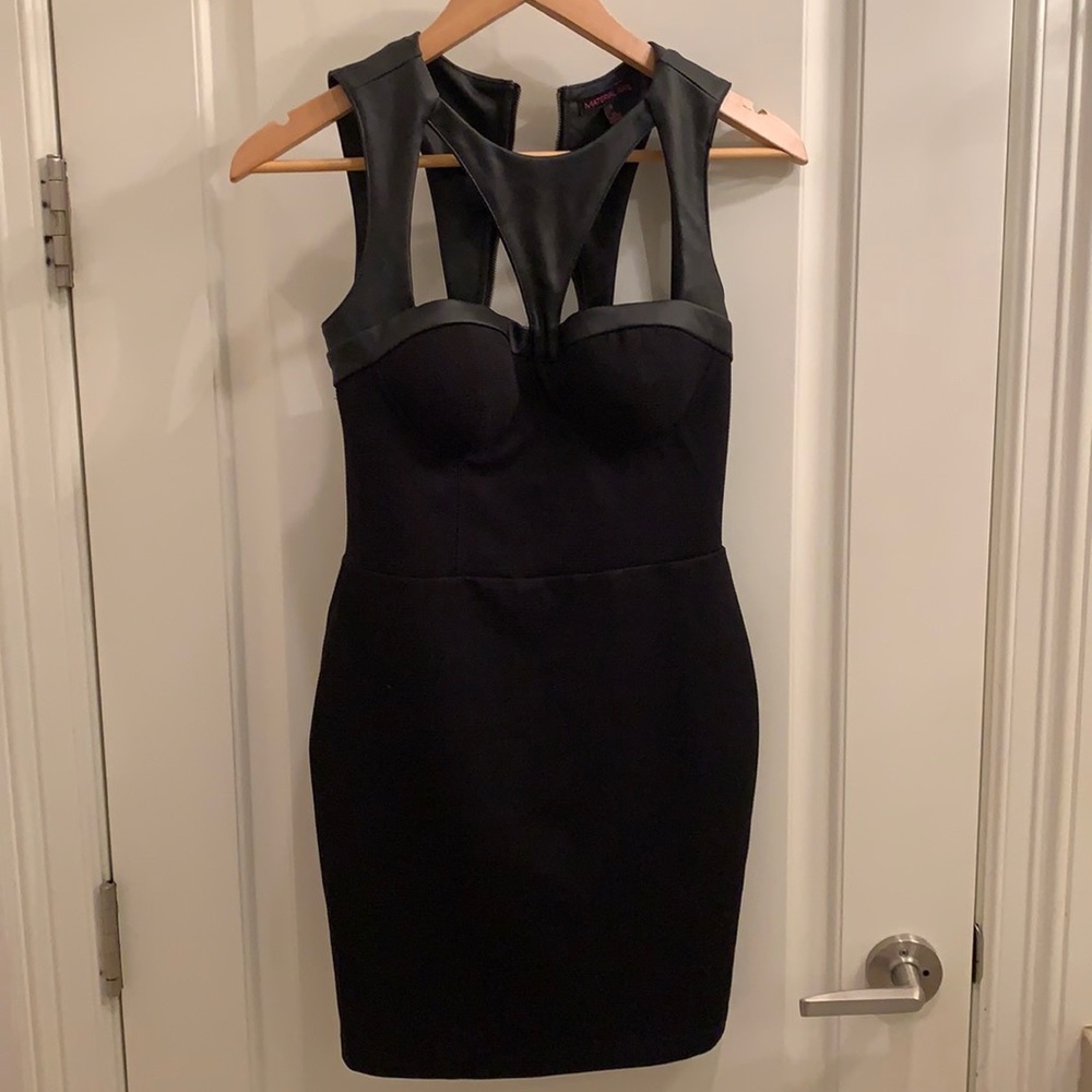 Bustier Bodycon with Leather Cutouts